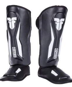 Fighter Shinguards Thai Ergo - Black/white, FSG-004BW PROTECTION