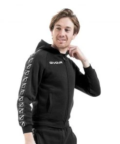 Givova Band Line Hoodie - Black, BA10BLK Hoodies