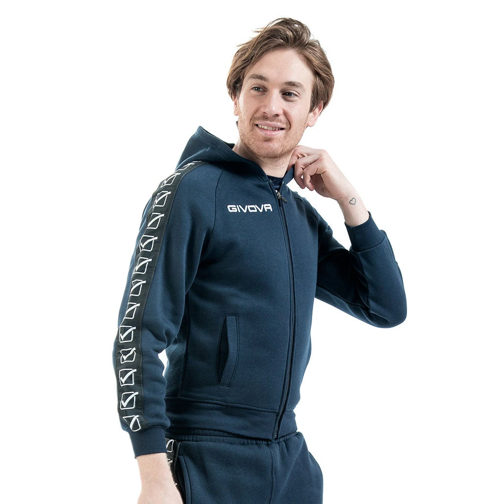 Givova Band Line Hoodie - Blue, BA10BLU 4 Givova Band Line Hoodie - Blue, BA10BLU