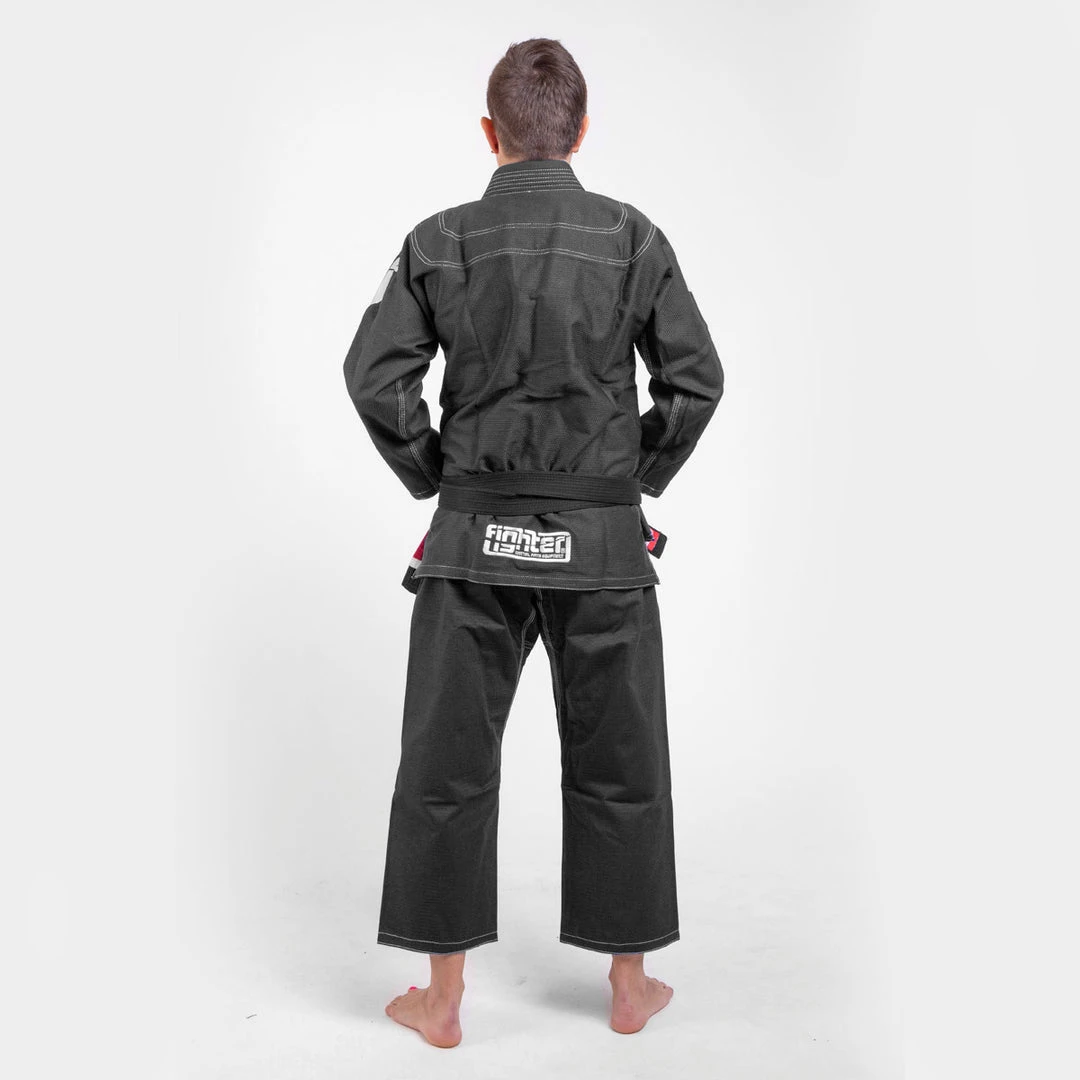 Fighter BJJ Kimono Rice Straw - KIDS - Black, BJJBL-09 BJJ Uniforms 4 Fighter BJJ Kimono Rice Straw - KIDS - Black, BJJBL-09 BJJ Uniforms