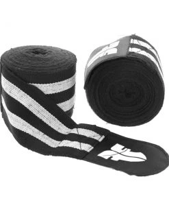 GLOVES Fighter Handwraps - Black/white, BAND F WHITE