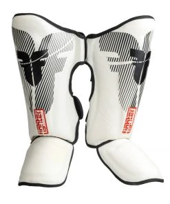 Fighter Shinguards Thai Classic - White/black, JE1573BWH PROTECTION 9 Fighter Shinguards Thai Classic - White/black, JE1573BWH PROTECTION