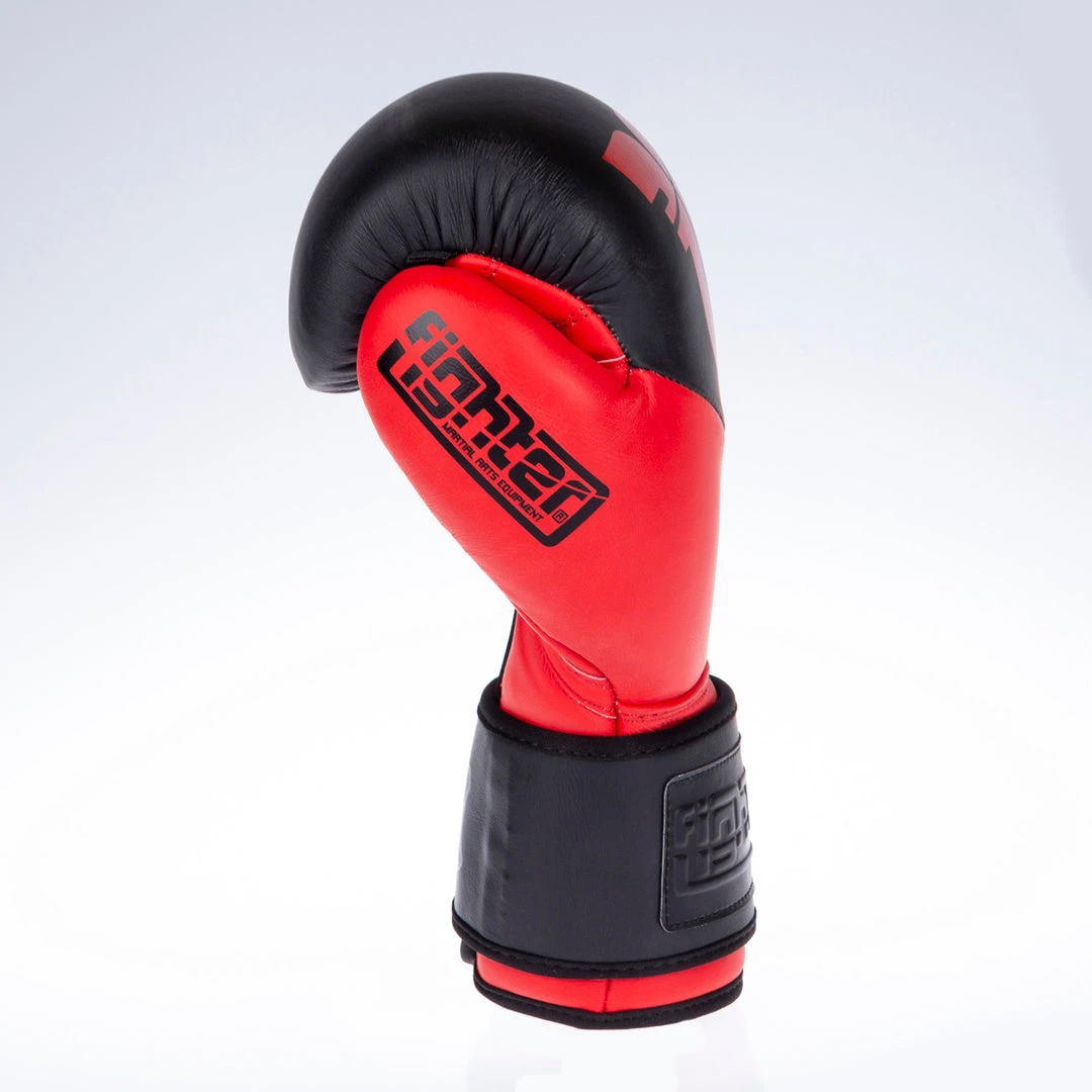 Fighter Boxing Gloves SPLIT-red/black, FBG-001BR 10 Fighter Boxing Gloves SPLIT-red/black, FBG-001BR