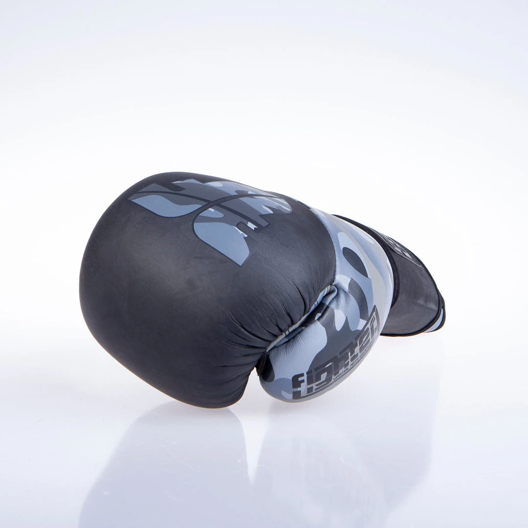 Fighter Boxing Gloves SPLIT- Gray Camo/black, FBG-001C 8 Fighter Boxing Gloves SPLIT- Gray Camo/black, FBG-001C