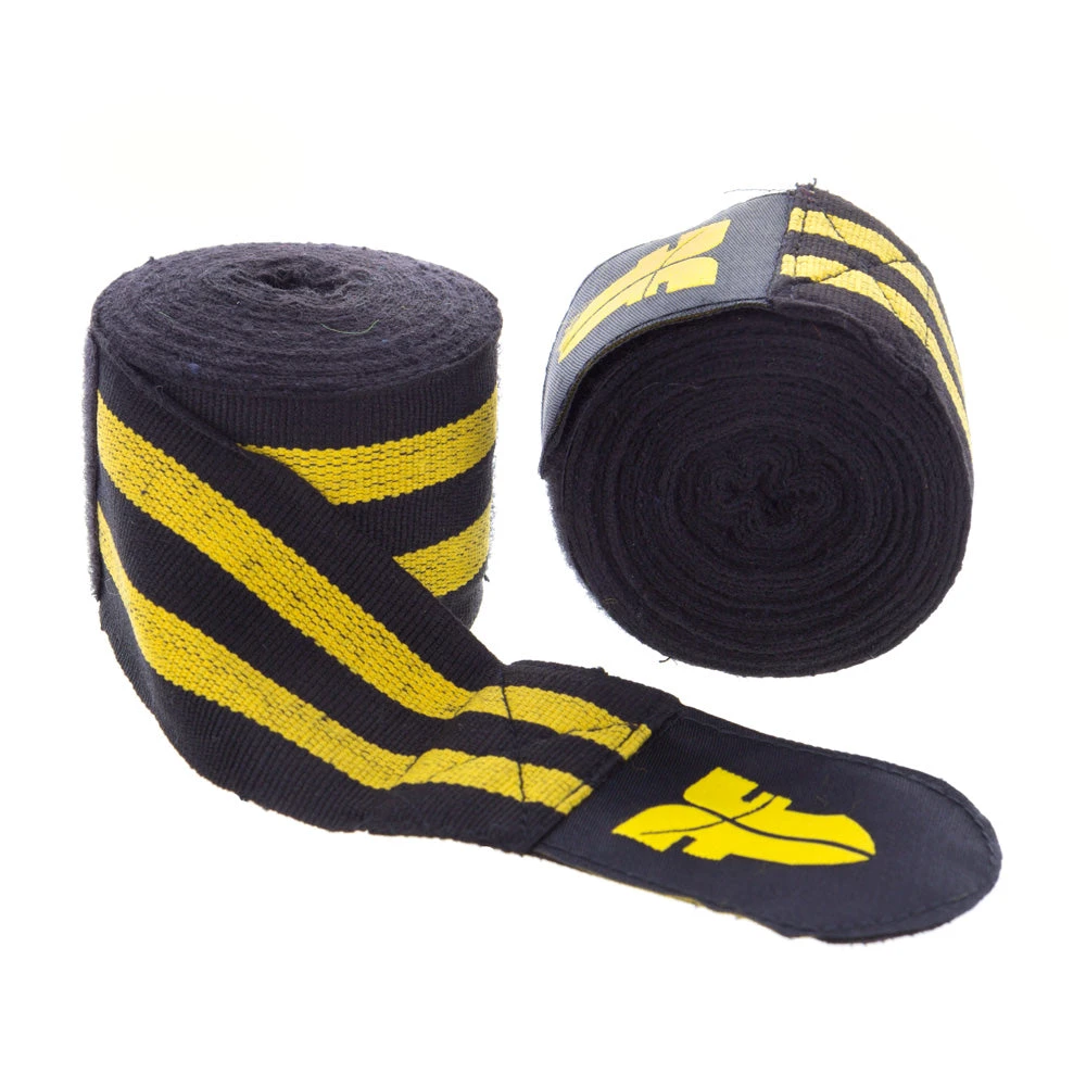 Fighter Handwraps - Black/yellow, BAND F YELLOW GLOVES 3 Fighter Handwraps - Black/yellow, BAND F YELLOW GLOVES