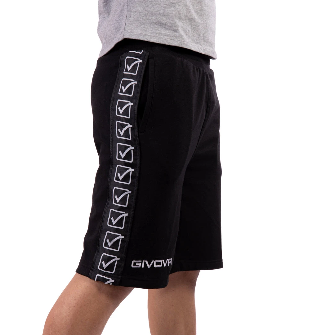 Givova Terry Band Shorts - Black, BA04-BLK Training Shorts 6 Givova Terry Band Shorts - Black, BA04-BLK Training Shorts