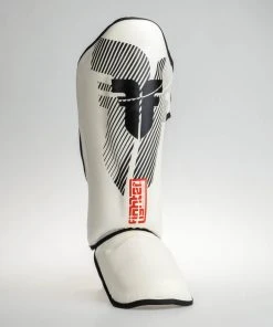 Fighter Shinguards Thai Classic - White/black, JE1573BWH PROTECTION 10 Fighter Shinguards Thai Classic - White/black, JE1573BWH PROTECTION
