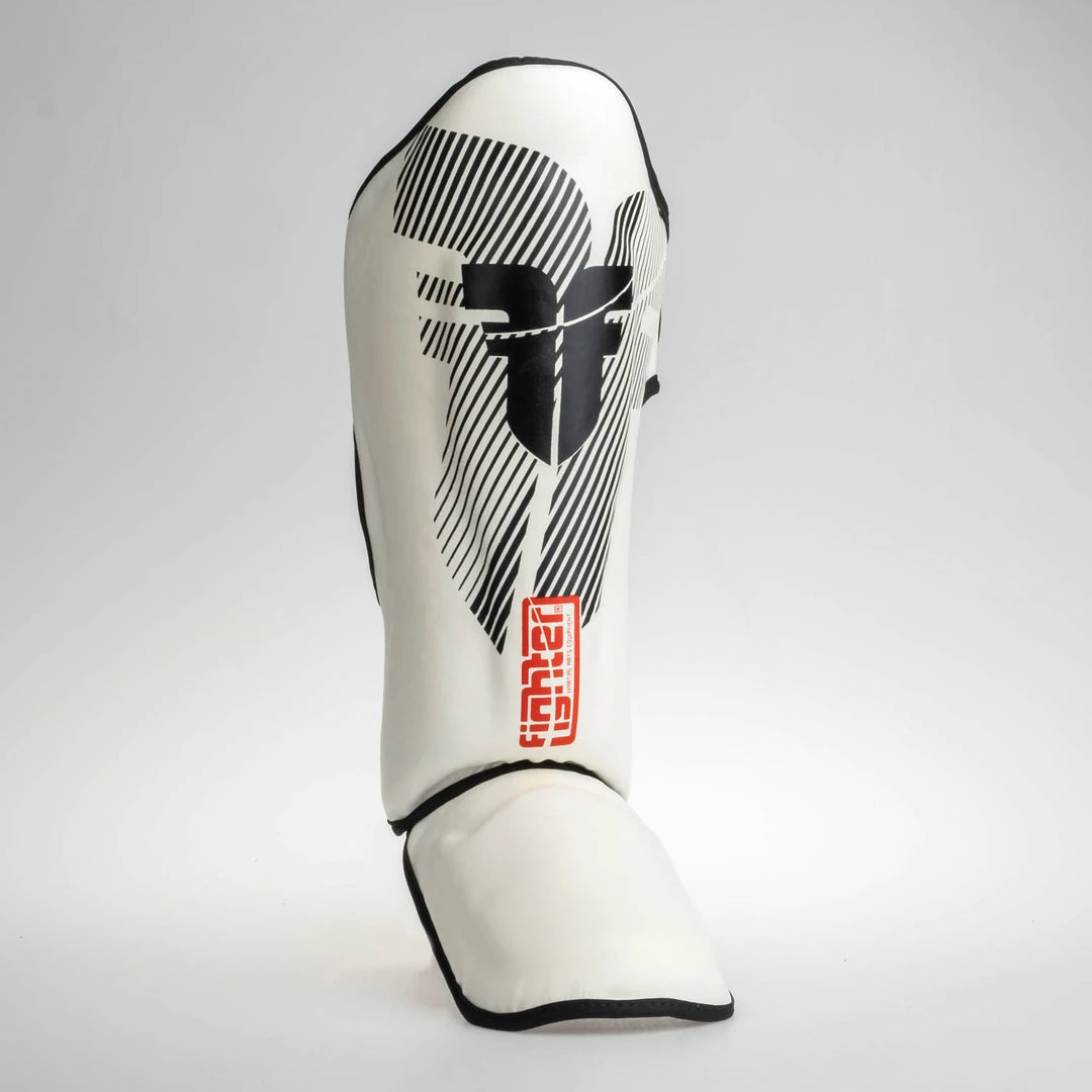 Fighter Shinguards Thai Classic - White/black, JE1573BWH PROTECTION 6 Fighter Shinguards Thai Classic - White/black, JE1573BWH PROTECTION