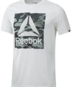 Reebok Camo Logo T-Shirt White, CF3848 T-Shirts