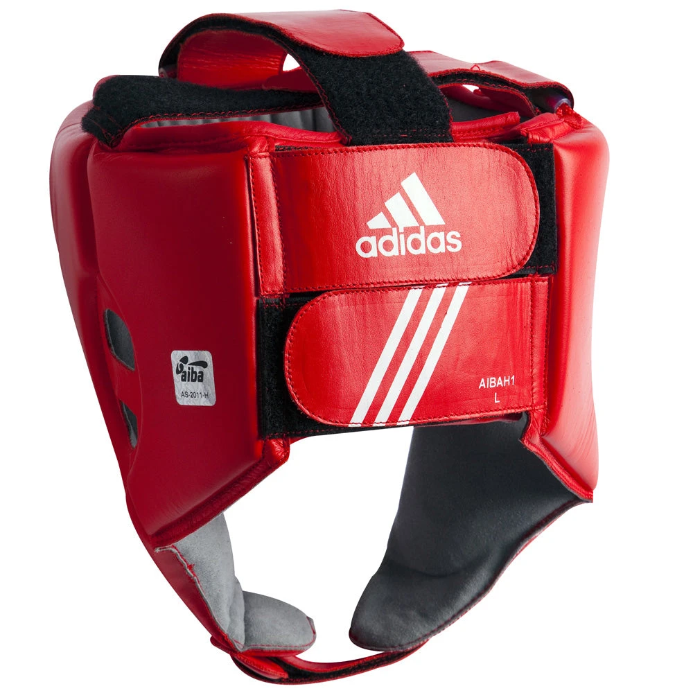 Adidas PROTECTION AIBA Boxing Head Guard - Red, AIBAH1-R 4 Adidas PROTECTION AIBA Boxing Head Guard - Red, AIBAH1-R