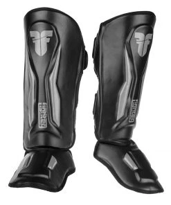 Fighter Shinguards Thai Ergo - Black/grey, FSG-004BG PROTECTION
