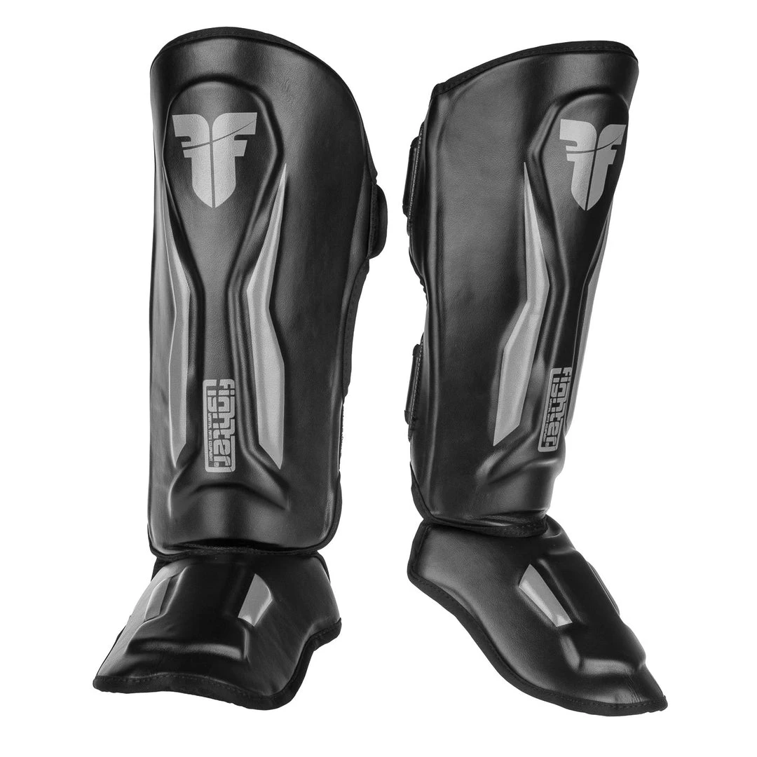 Fighter Shinguards Thai Ergo - Black/grey, FSG-004BG PROTECTION 3 Fighter Shinguards Thai Ergo - Black/grey, FSG-004BG PROTECTION
