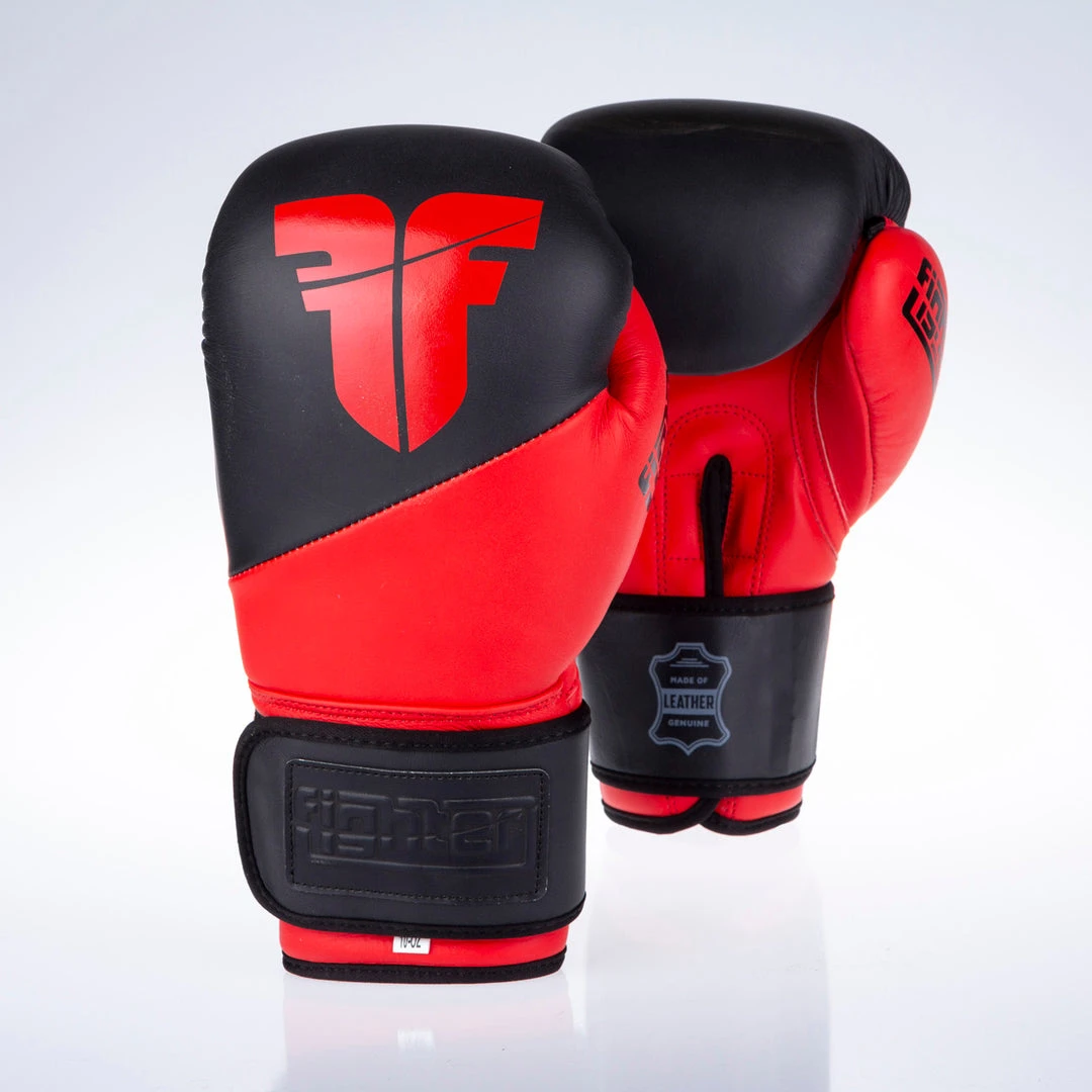 Fighter Boxing Gloves SPLIT-red/black, FBG-001BR 11 Fighter Boxing Gloves SPLIT-red/black, FBG-001BR