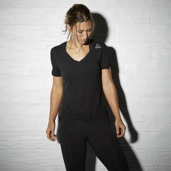 Reebok Combat Training Kickboxing V-Neck - Black, AP6875 T-Shirts 3 Reebok Combat Training Kickboxing V-Neck - Black, AP6875 T-Shirts