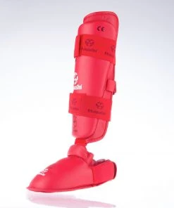 Hayashi PROTECTION Karate Kickprotector - Instep And Shin WKF - Red, 343-4N
