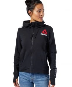 Reebok Hoodies UFC FIGHT NIGHT Blank Walkout Hoodie - Black, CE7494