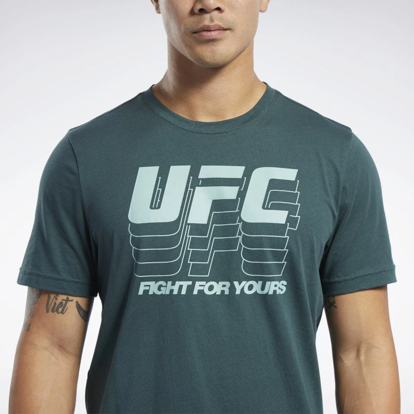 T-Shirts Reebok UFC Logo T-shirt - Green, FJ5159 4 T-Shirts Reebok UFC Logo T-shirt - Green, FJ5159