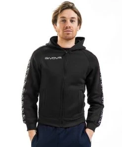 Givova Band Line Hoodie - Black, BA10BLK Hoodies