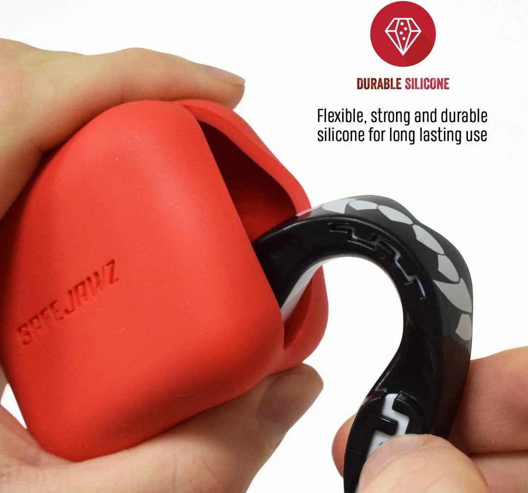 SAFE JAWZ SafeJawz Premium Silicone Case For Mouthguard - Red PROTECTION 6 SAFE JAWZ SafeJawz Premium Silicone Case For Mouthguard - Red PROTECTION