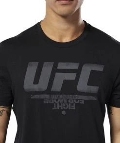 T-Shirts Reebok UFC Fan Gear Logo Tee - Black, DQ2007