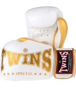 Boxing Gloves Twins - White/gold, BGVL-8-WHITE