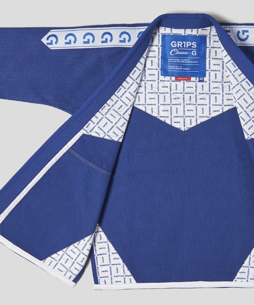 BJJ Uniforms Grips Classic Logo BJJ Kimono - Blue/white, G10124-BLUWHT 8 BJJ Uniforms Grips Classic Logo BJJ Kimono - Blue/white, G10124-BLUWHT
