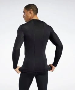 Workout T-Shirts Reebok Wor Compr Lo Sleeve Solid - Black, FP9105