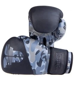 Fighter Boxing Gloves SPLIT- Gray Camo/black, FBG-001C