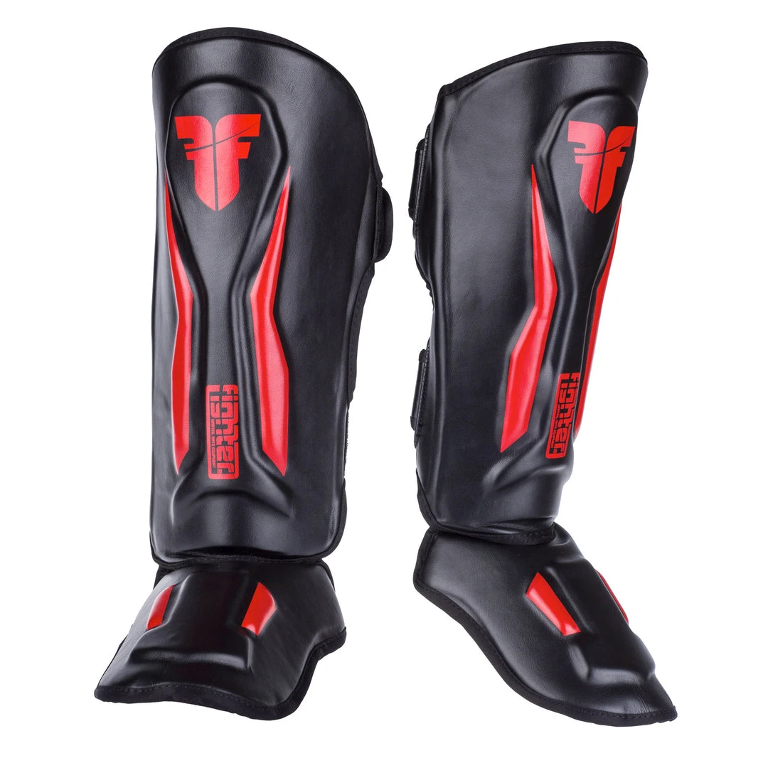 Fighter Shinguards Thai Ergo - Black/red, FSG-004BR PROTECTION 3 Fighter Shinguards Thai Ergo - Black/red, FSG-004BR PROTECTION