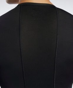 Workout T-Shirts Reebok Wor Compr Lo Sleeve Solid - Black, FP9105