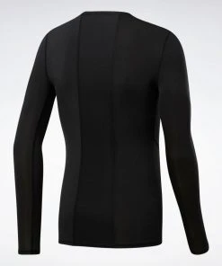 Workout T-Shirts Reebok Wor Compr Lo Sleeve Solid - Black, FP9105