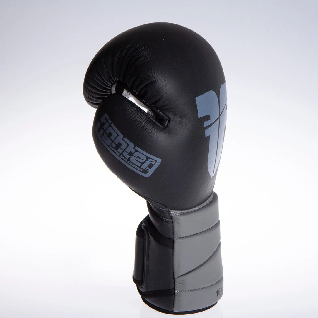 Fighter Boxing Gloves Sparring - Black/gray, FBG-002-BG 4 Fighter Boxing Gloves Sparring - Black/gray, FBG-002-BG