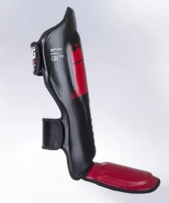 King Pro Boxing Shin Guards - Black/red, KPG-SG-95