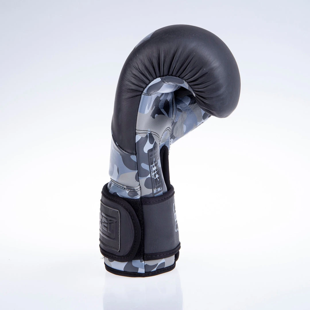 Fighter Boxing Gloves SPLIT- Gray Camo/black, FBG-001C 10 Fighter Boxing Gloves SPLIT- Gray Camo/black, FBG-001C