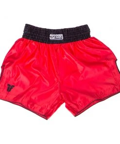 Fighter Thai Trunks Bangkok Plain - Red/black, FP02 K1 & Thai Shorts