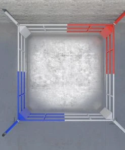 Floor Boxing Ring Fighter Wall II With 3 Ropes, BRF-NF2W