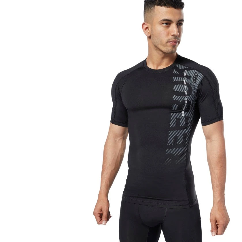 Reebok Training T-Shirts Workout Graphic Compression Tee - Black, EC0960 7 Reebok Training T-Shirts Workout Graphic Compression Tee - Black, EC0960