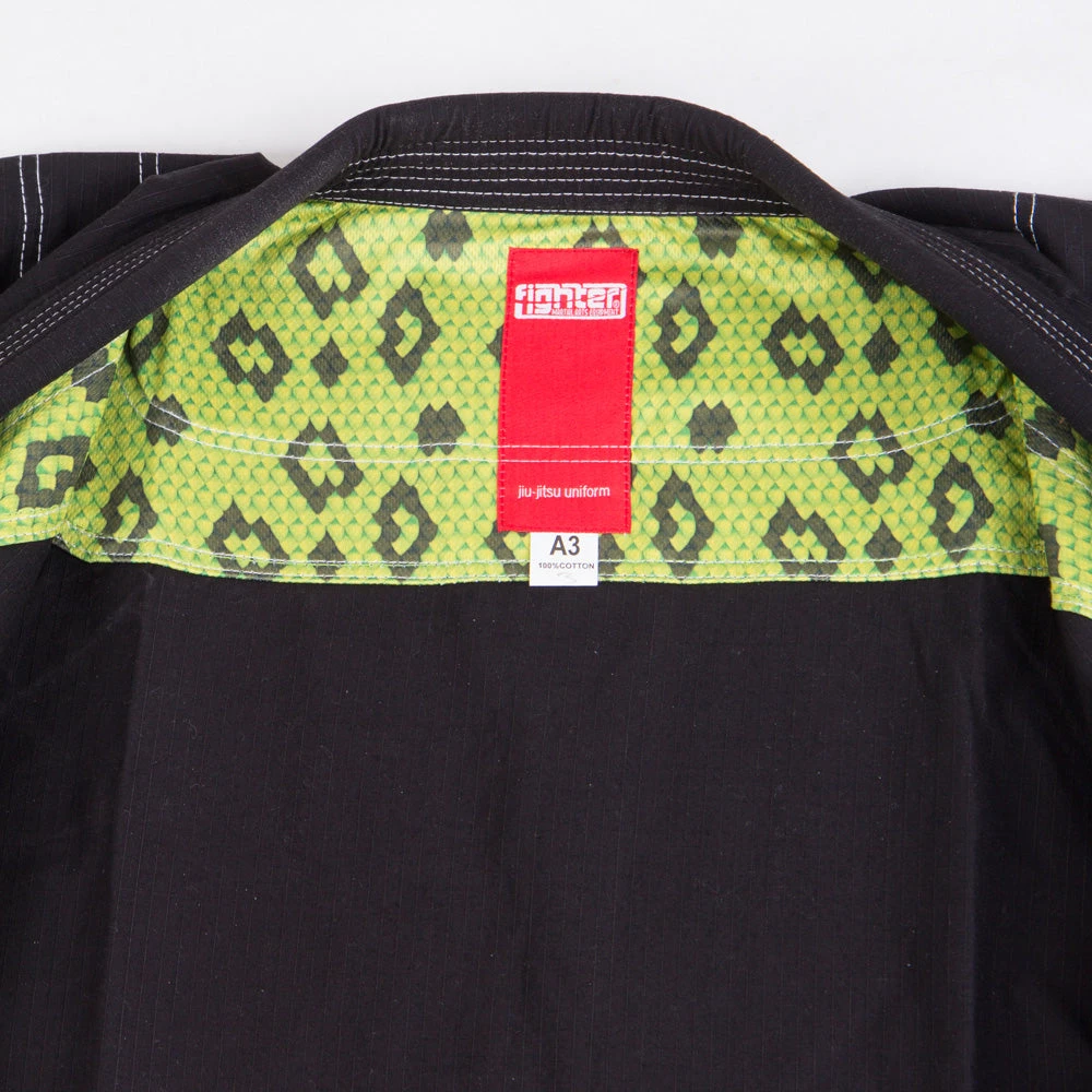 BJJ Uniforms Fighter BJJ Kimono Rice Straw - Black, BJJBL-09 4 BJJ Uniforms Fighter BJJ Kimono Rice Straw - Black, BJJBL-09