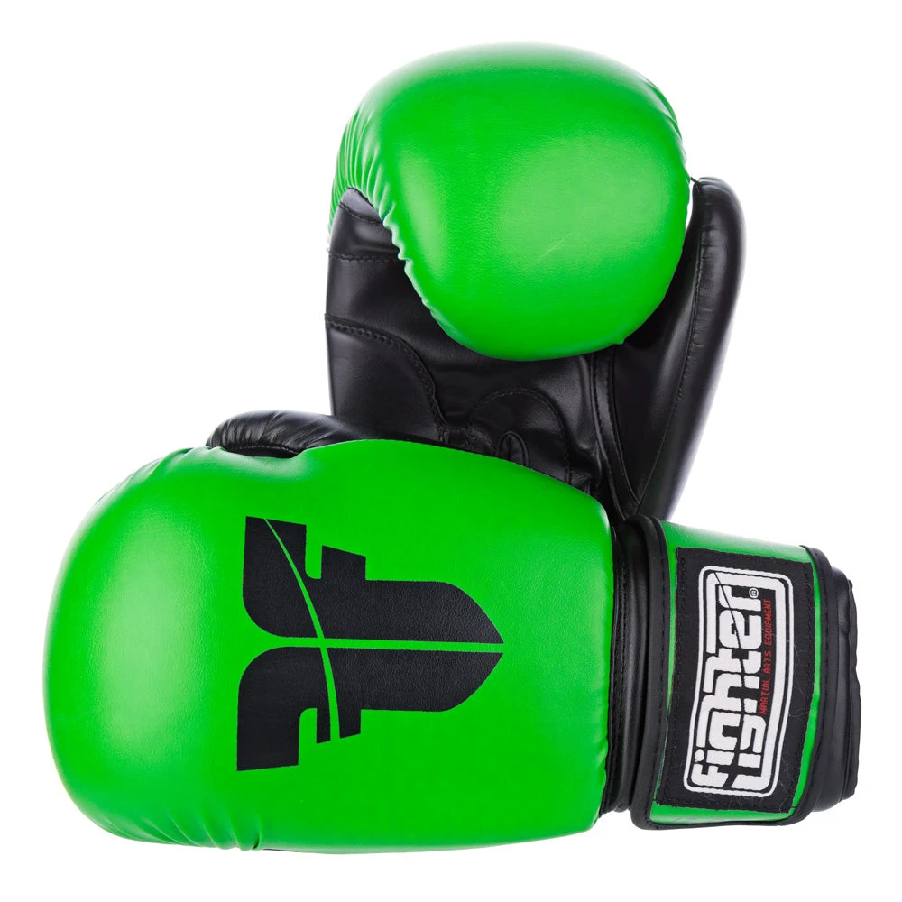Fighter Basic Gloves - Neon Green/black, 1376APUFG 3 Fighter Basic Gloves - Neon Green/black, 1376APUFG