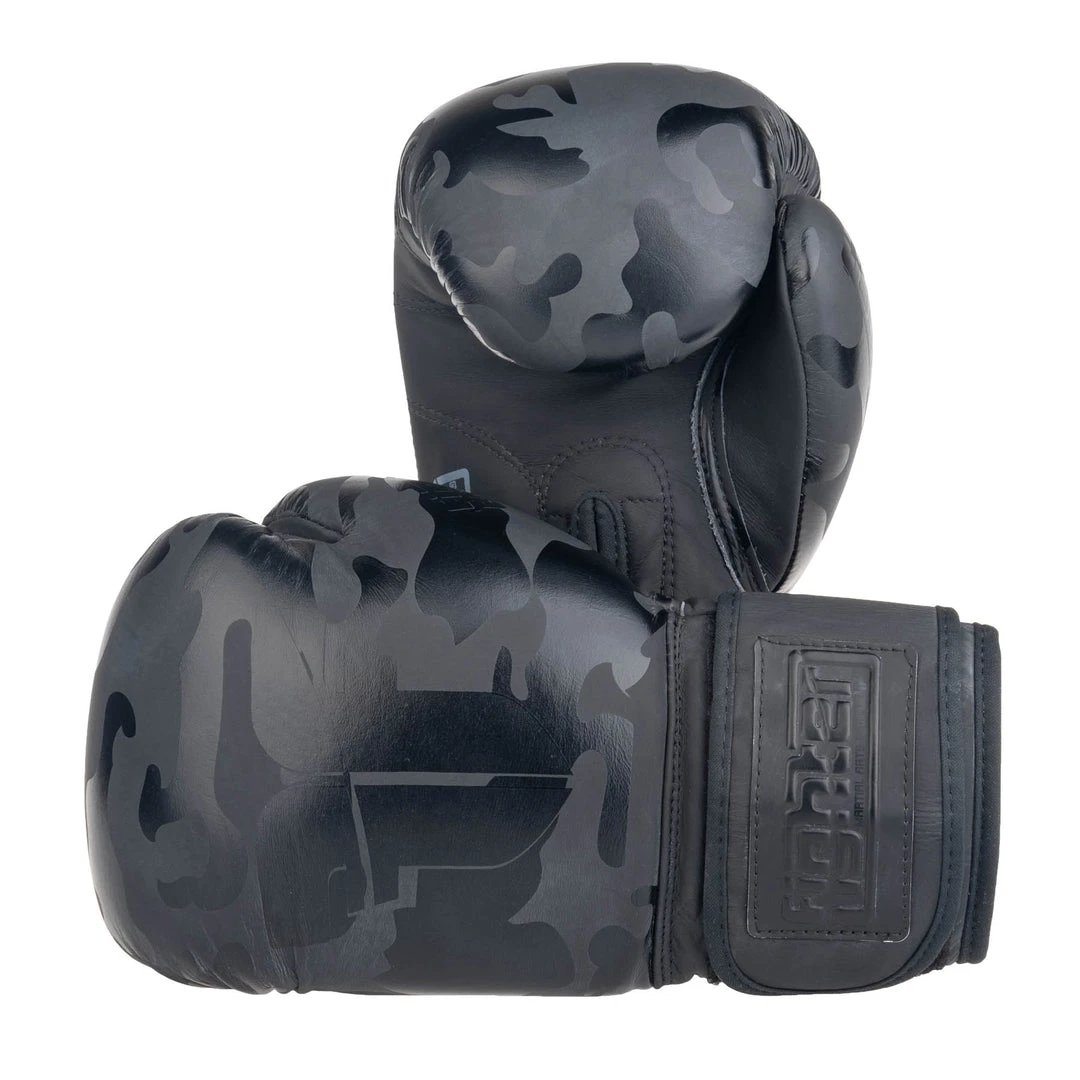 Fighter Boxing Gloves SIAM - Black Camo, FBG-003CBK 3 Fighter Boxing Gloves SIAM - Black Camo, FBG-003CBK